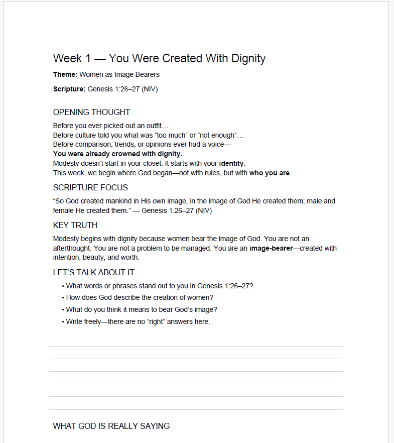 Clothed in Dignity